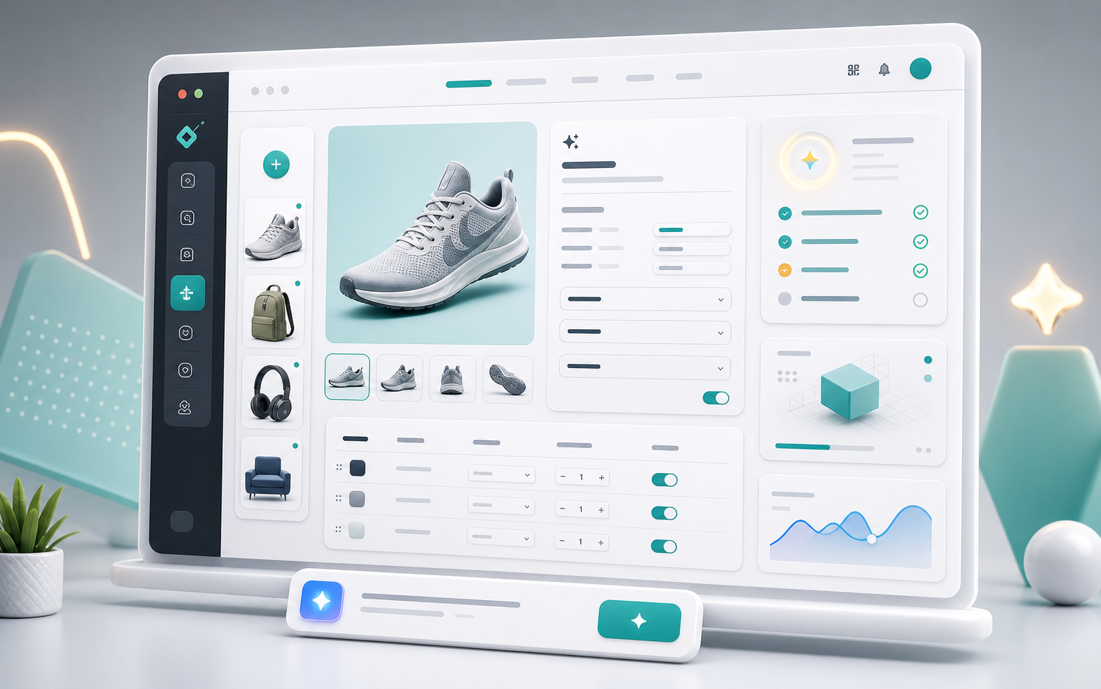 AI-assisted product creation dashboard visual